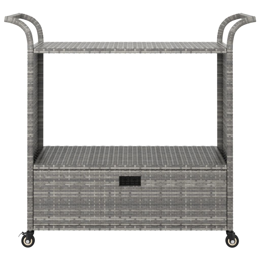 Serveerwagen met lade 100x45x97 cm poly rattan