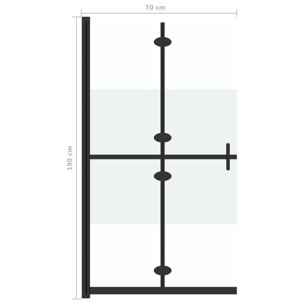 Inloopdouchewand inklapbaar 80x190 cm ESG-glas mat