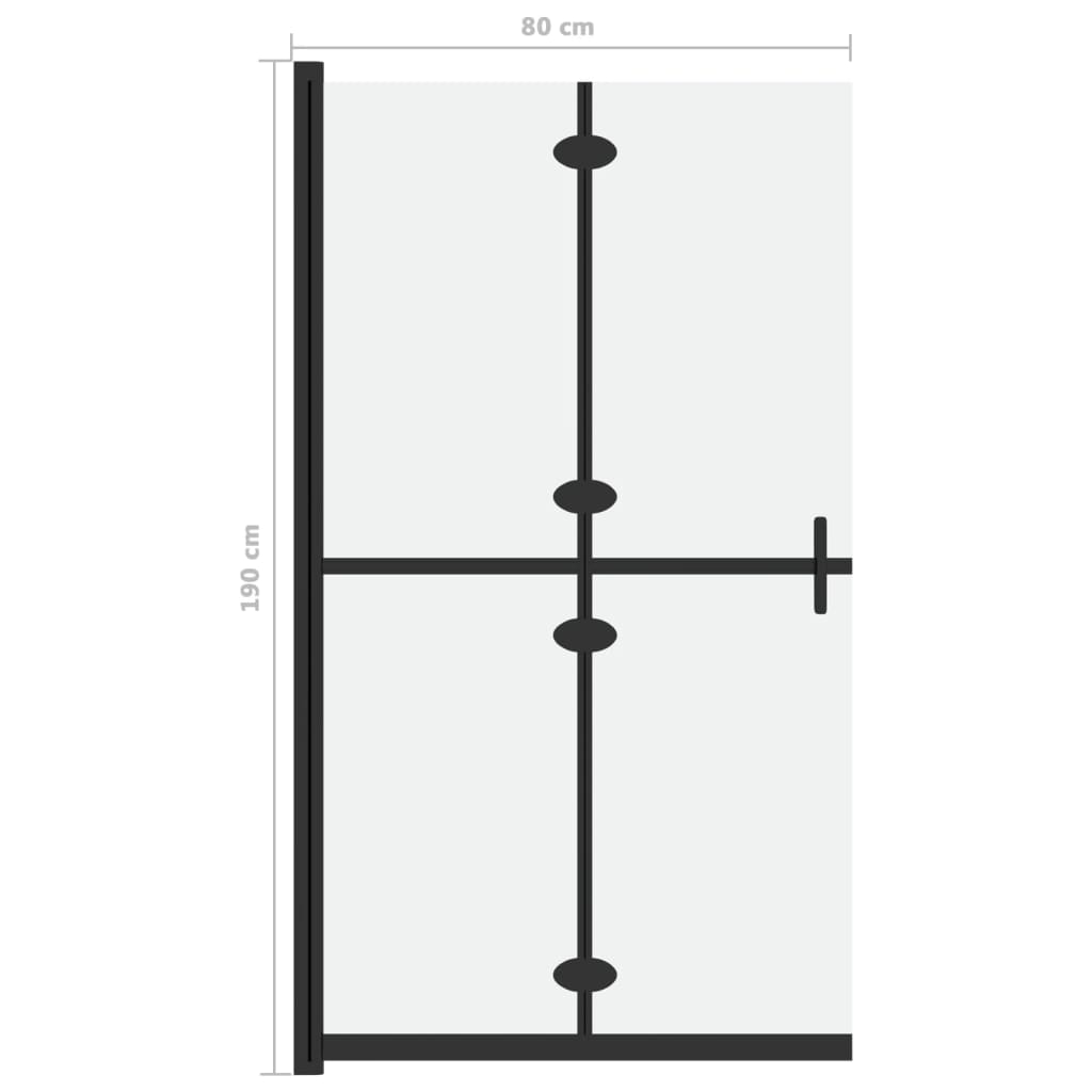 Inloopdouchewand inklapbaar 70x190 cm ESG-glas mat