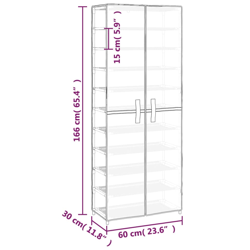 Schoenenkast 60x30x90 cm stof