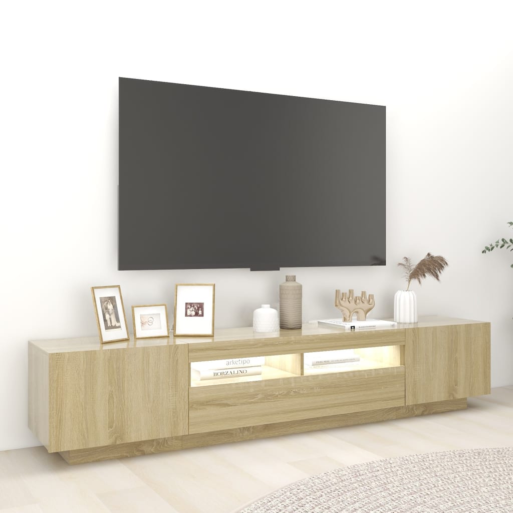 Tv-meubel met LED-verlichting 200x35x40 cm