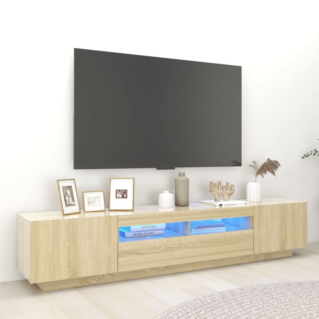 Tv-meubel met LED-verlichting 200x35x40 cm