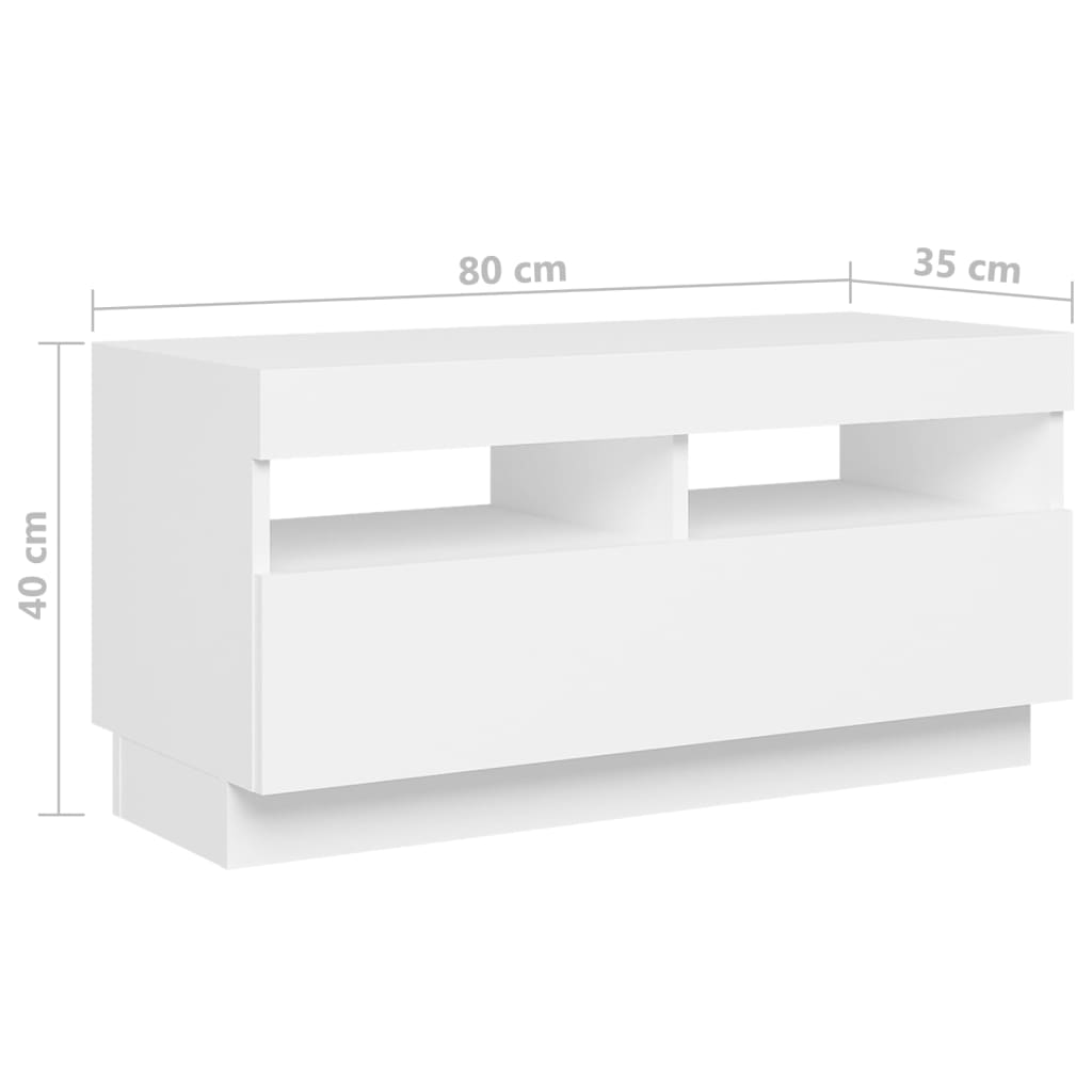 Tv-meubel met LED 260x35x40 cm bewerkt hout artisanaal eiken