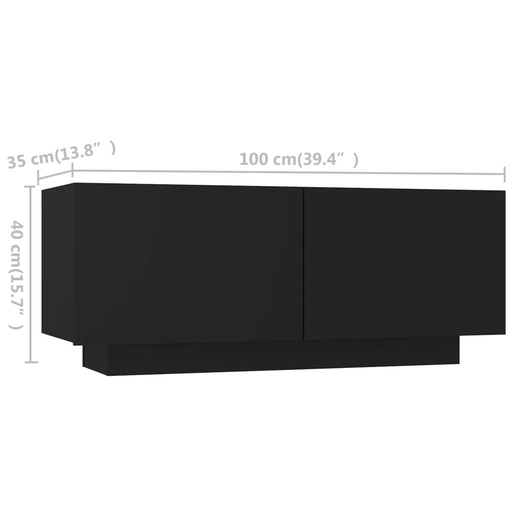 3-delige Tv-meubelset met LED's bewerkt hout