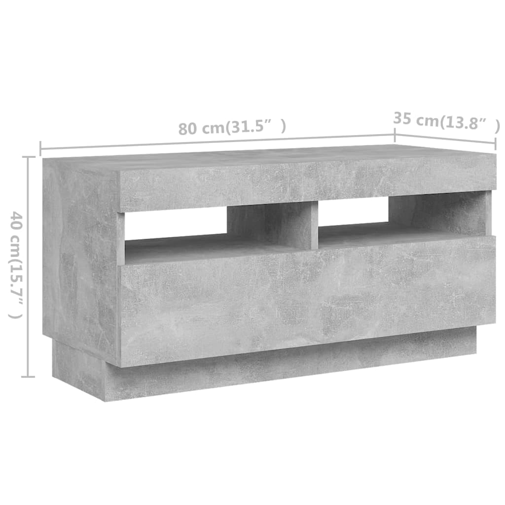 3-delige Tv-meubelset met LED's bewerkt hout