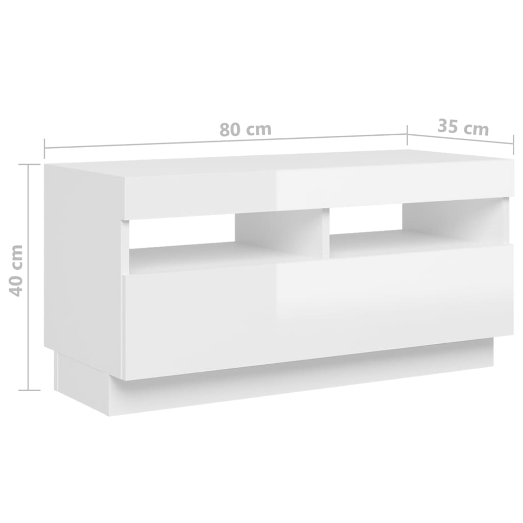 3-delige Tv-meubelset met LED's bewerkt hout