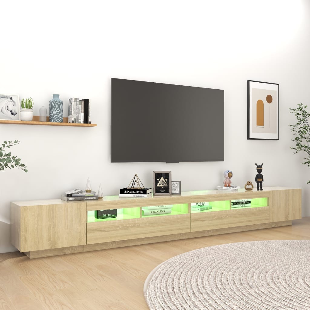 Tv-meubel met LED-verlichting 300x35x40 cm