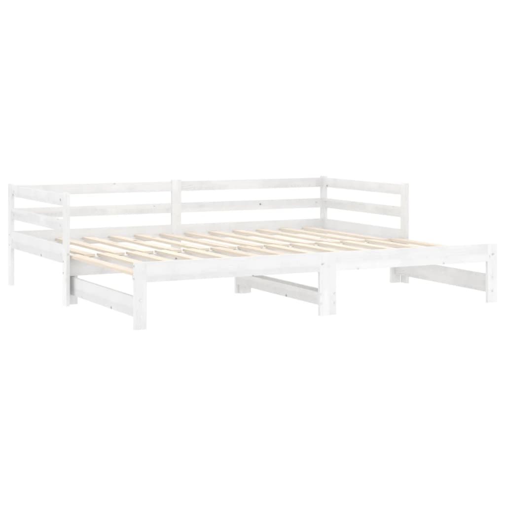 Slaapbank uitschuifbaar massief grenenhout 2x(90x200) cm