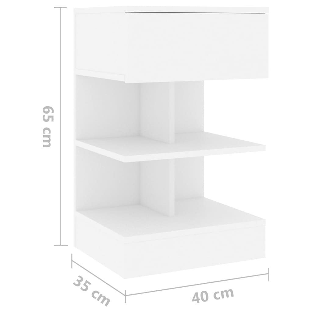 Nachtkastjes 2 st 40x35x65 cm bewerkt hout