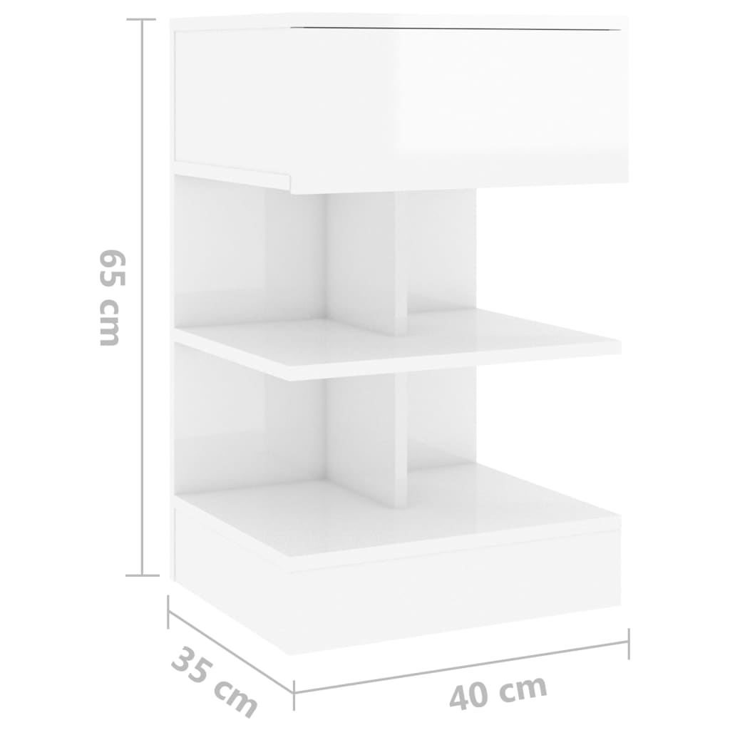 Nachtkastjes 2 st 40x35x65 cm bewerkt hout