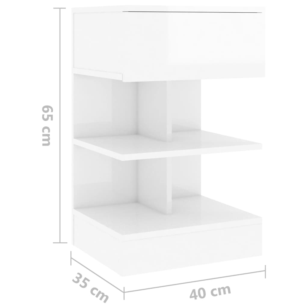 Nachtkastjes 2 st 40x35x65 cm bewerkt hout