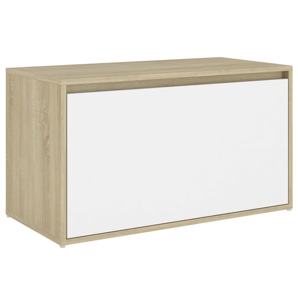 Halbank 80x40x45 cm bewerkt hout eikenkleurig