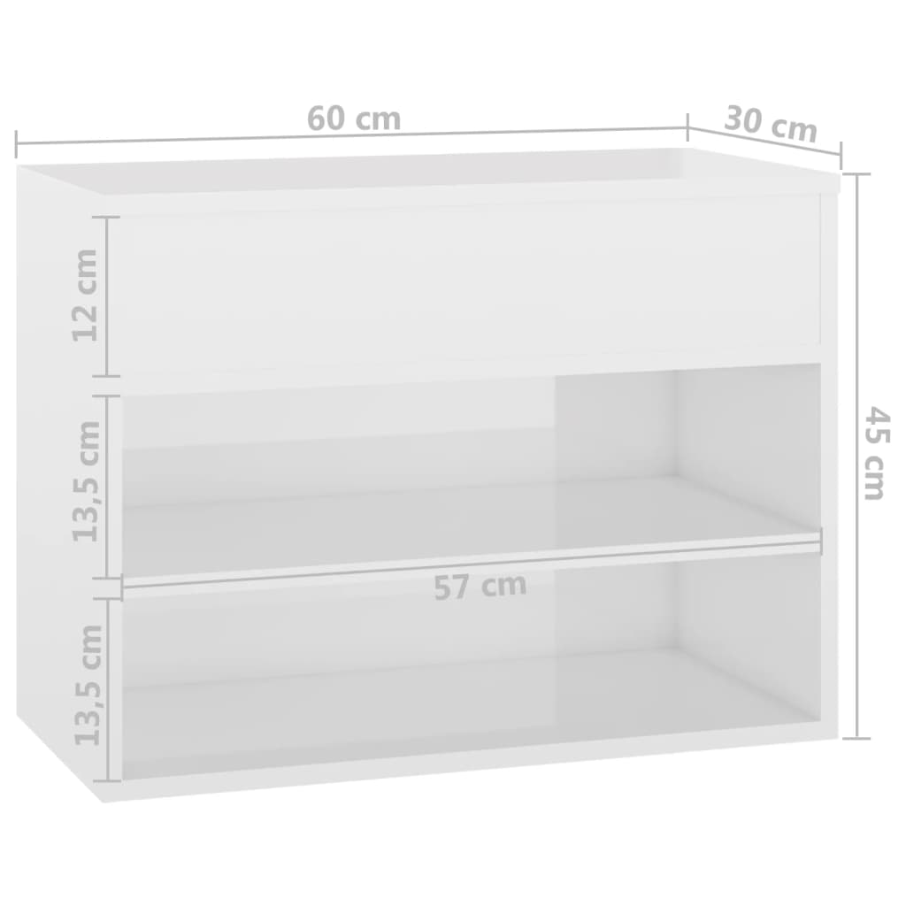 Schoenenbank 60x30x45 cm bewerkt hout