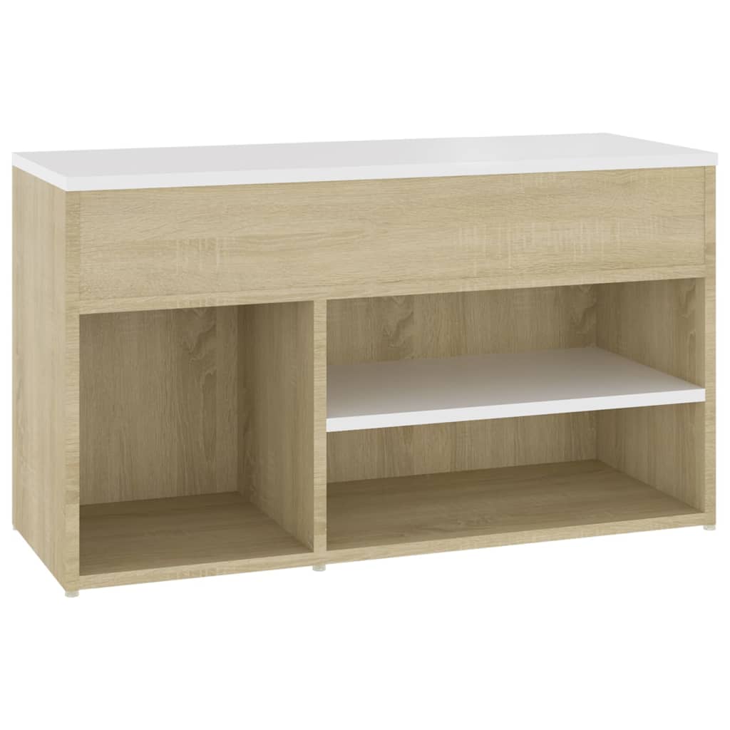 Schoenenbank 80x30x45 cm bewerkt hout