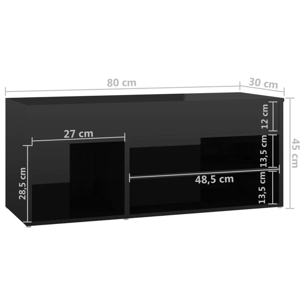 Schoenenbank 80x30x45 cm bewerkt hout