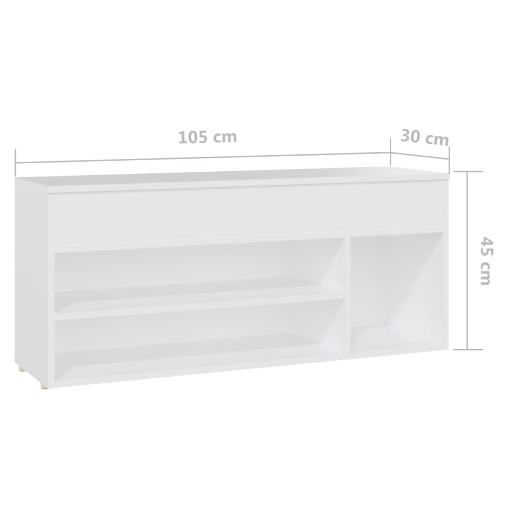 Schoenenbank 105x30x45 cm bewerkt hout eikenkleurig