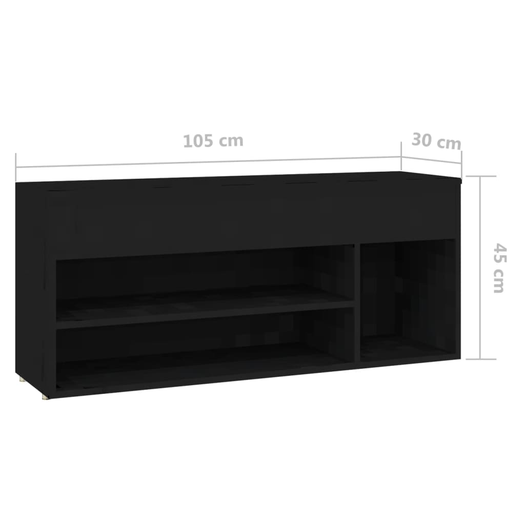 Schoenenbank 105x30x45 cm bewerkt hout eikenkleurig