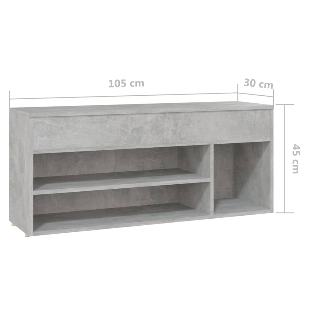 Schoenenbank 105x30x45 cm bewerkt hout eikenkleurig