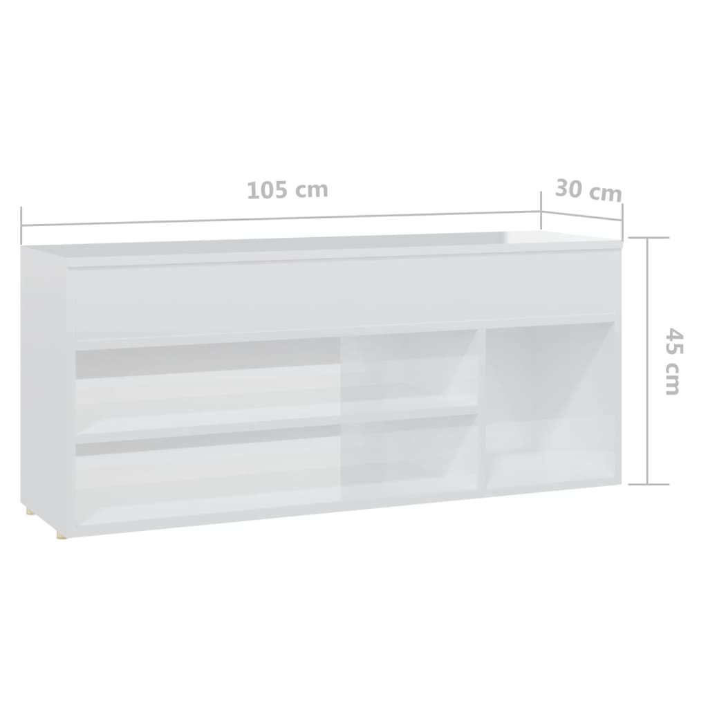 Schoenenbank 105x30x45 cm bewerkt hout eikenkleurig