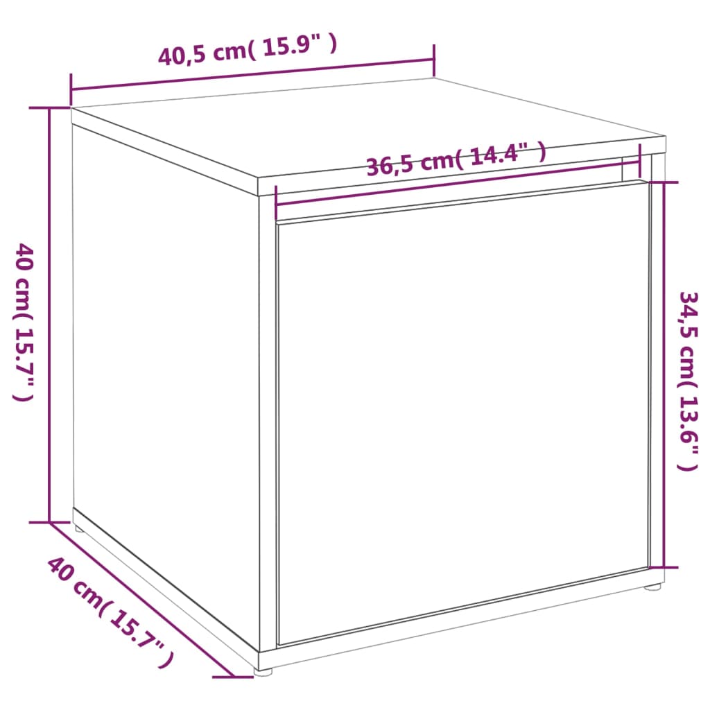 Opbergbox met lade 40,5x40x40 cm bewerkt hout