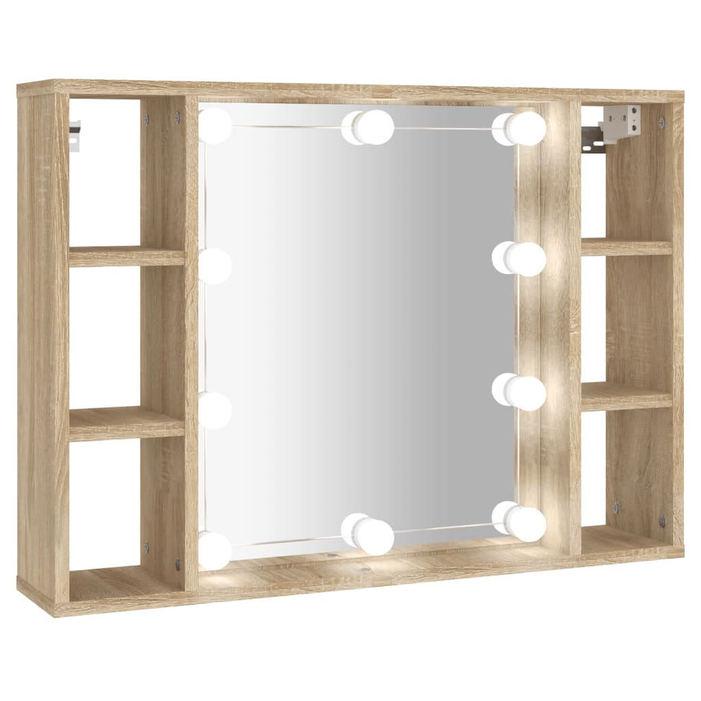 Spiegelkast met LED-verlichting 76x15x55 cm