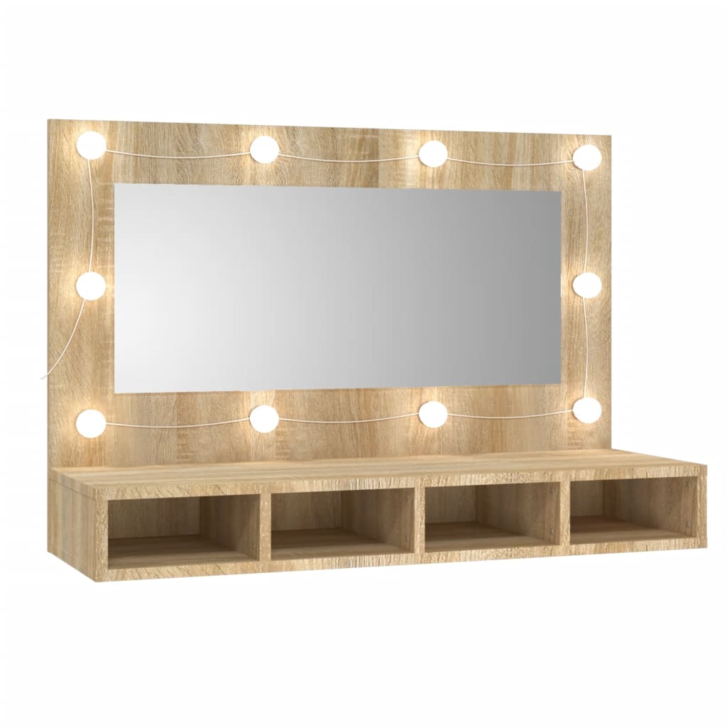 Spiegelkast met LED-verlichting 90x31,5x62 cm