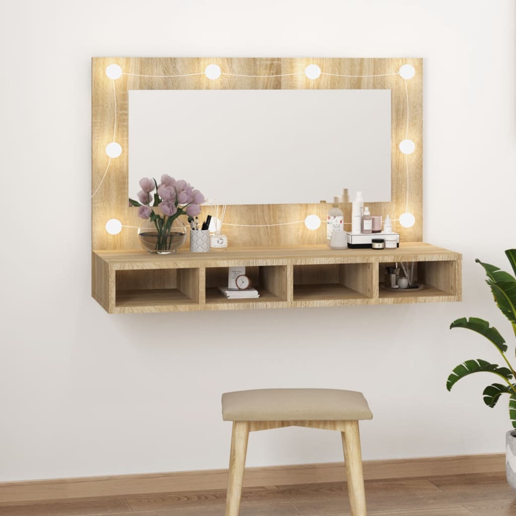 Spiegelkast met LED-verlichting 90x31,5x62 cm