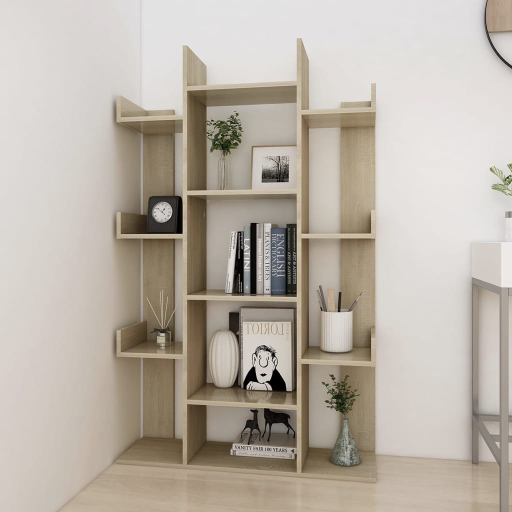 Boekenkast 86x25,5x140 cm bewerkt hout