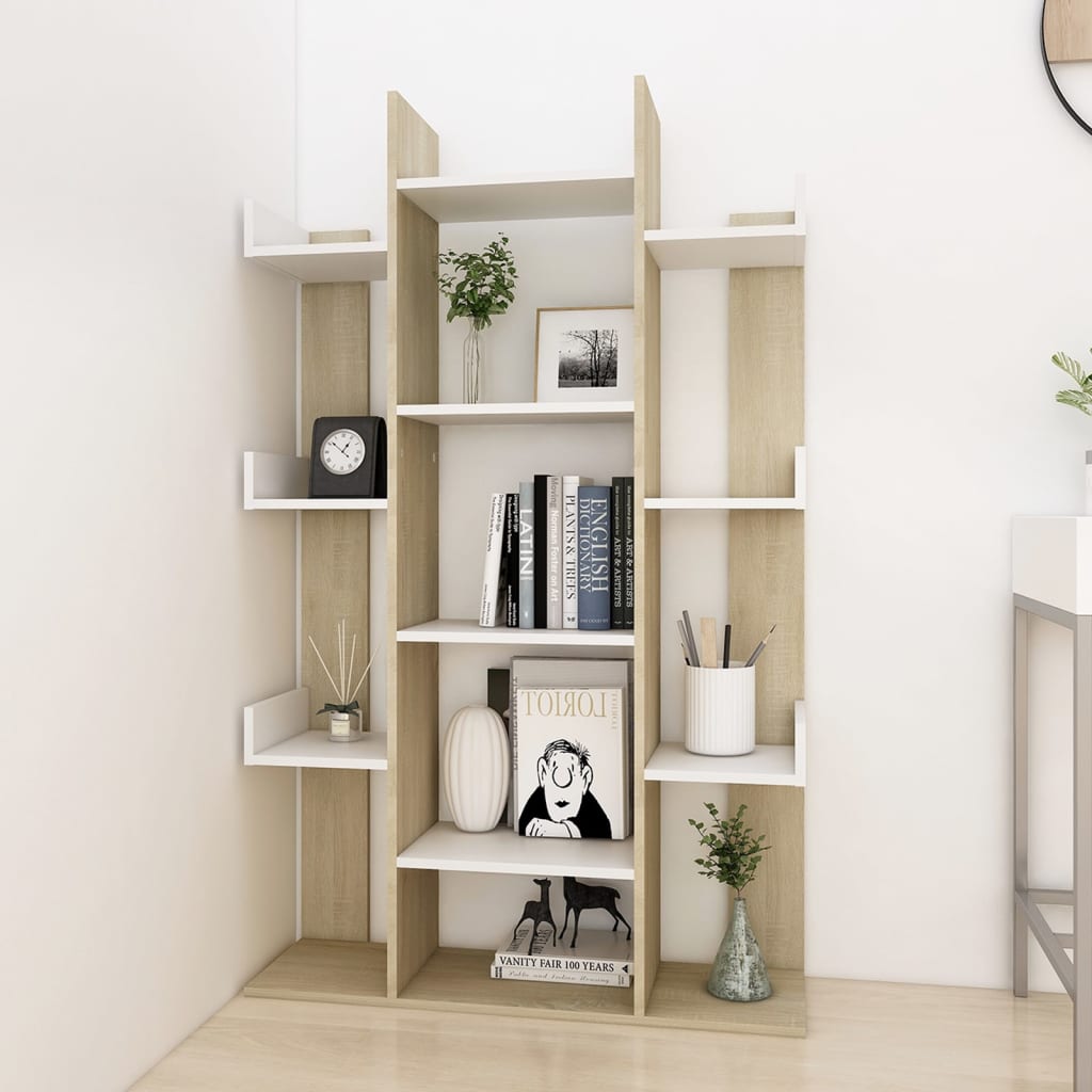 Boekenkast 86x25,5x140 cm bewerkt hout