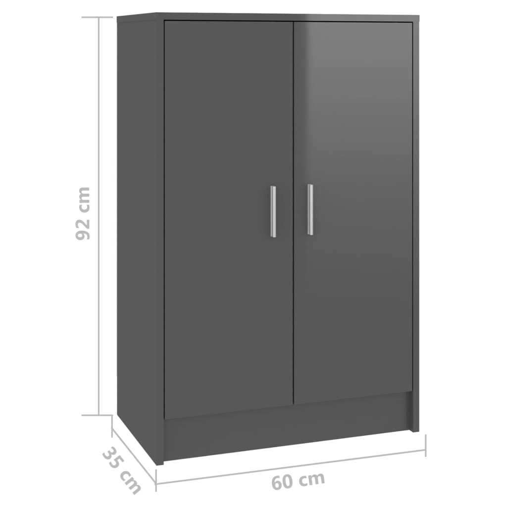 Schoenenkast 60x35x92 cm bewerkt hout eikenkleurig