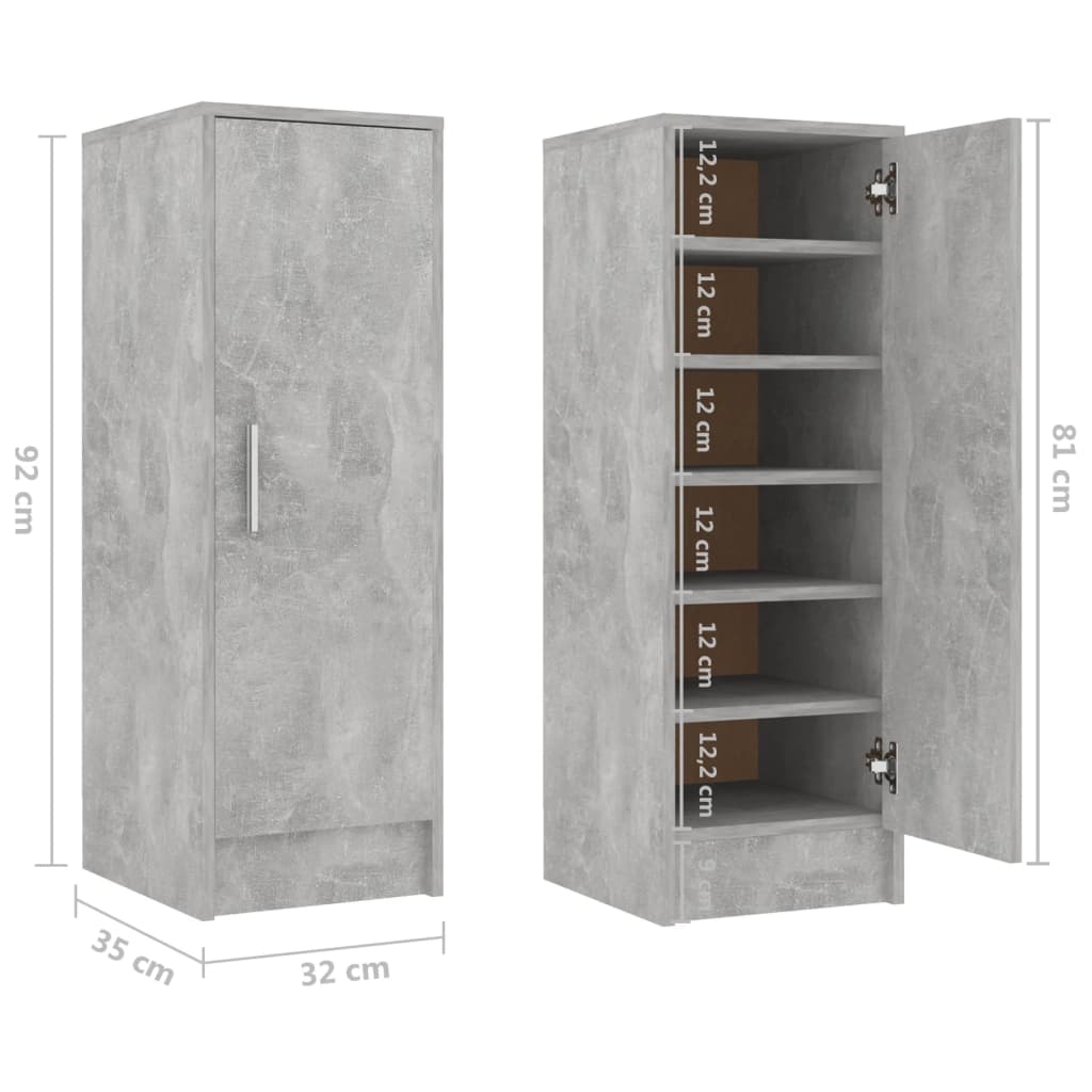 Schoenenkast 32x35x92 cm bewerkt hout eikenkleurig