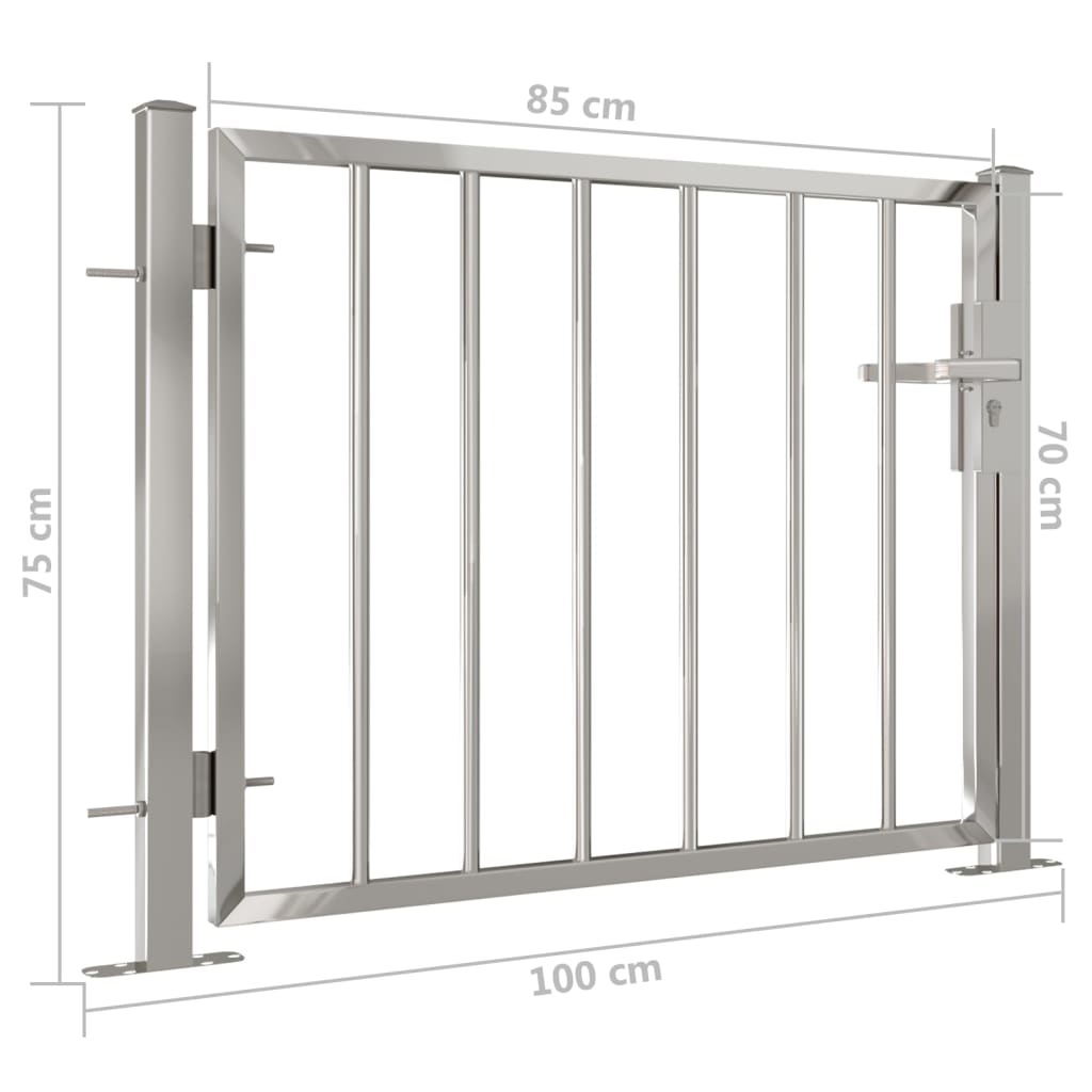 Tuinpoort 100x150 cm roestvrij staal