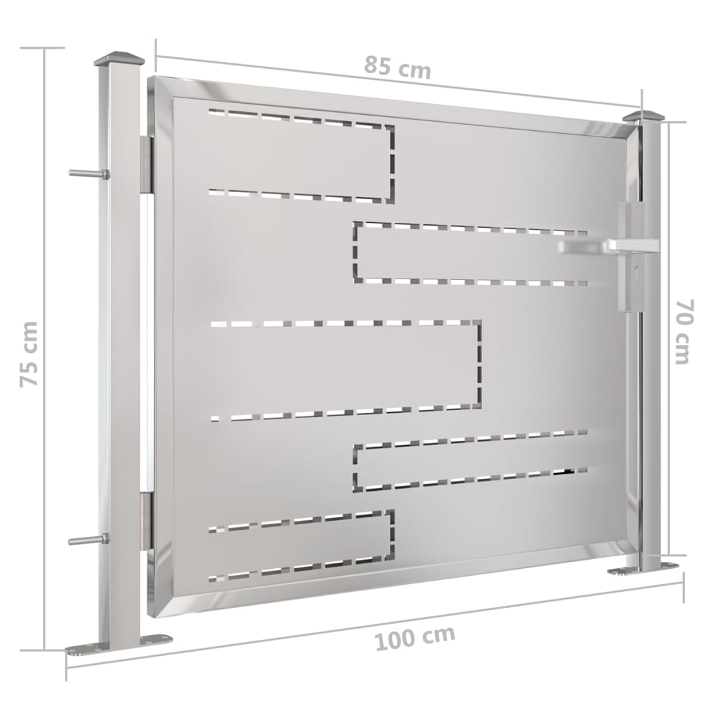 Tuinpoort 100x150 cm roestvrij staal