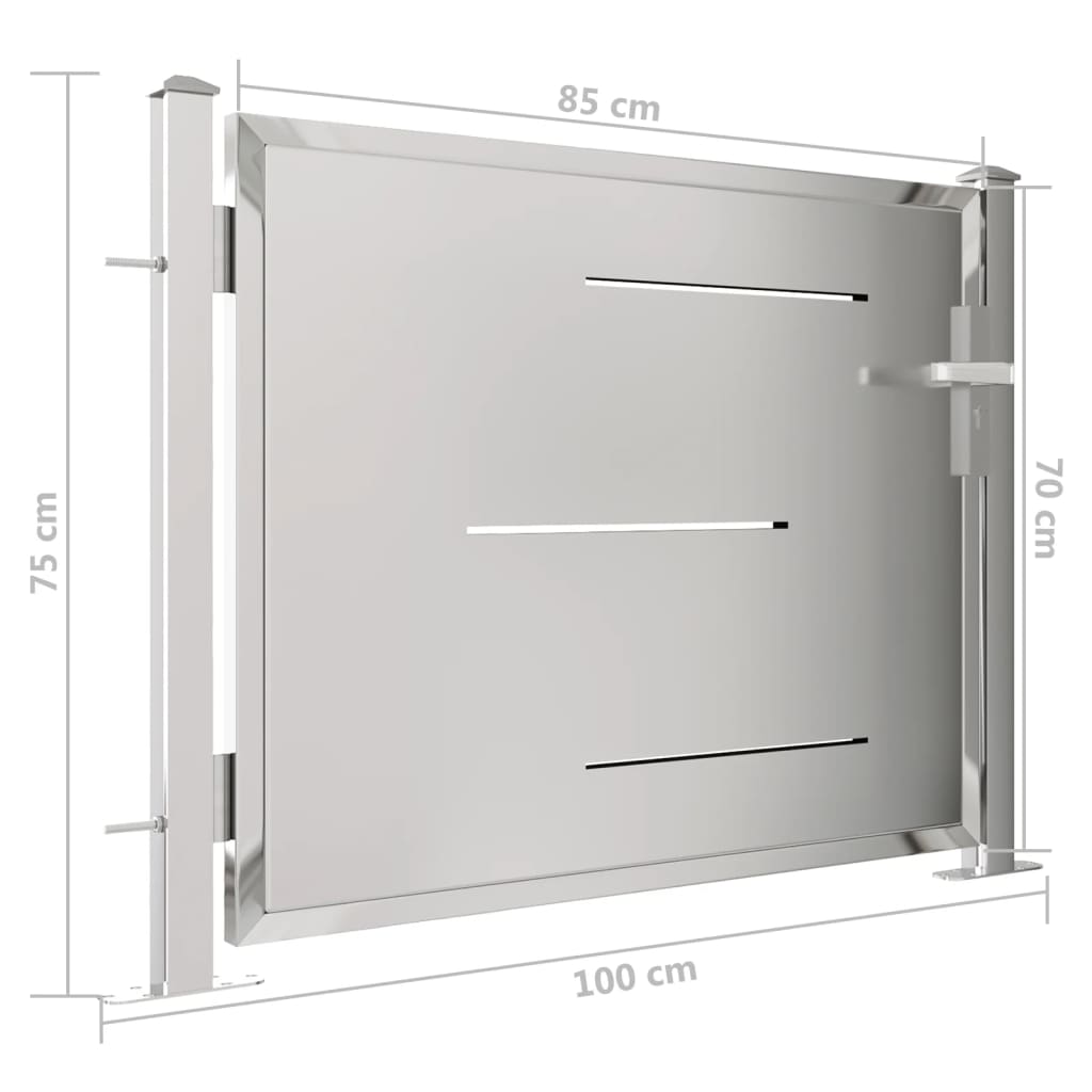 Tuinpoort 100x150 cm roestvrij staal