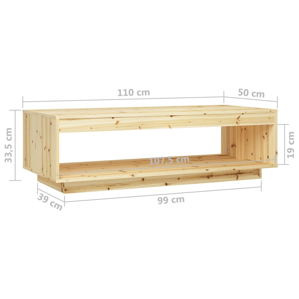 Salontafel 110x50x33,5 cm massief vurenhout