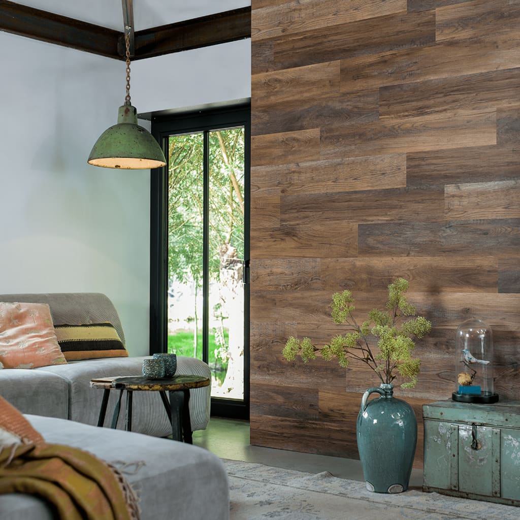 WallArt Planken hout-look schuurhout eiken