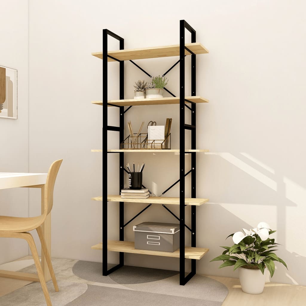 Boekenkast met 5 schappen 80x30x175 cm grenenhout