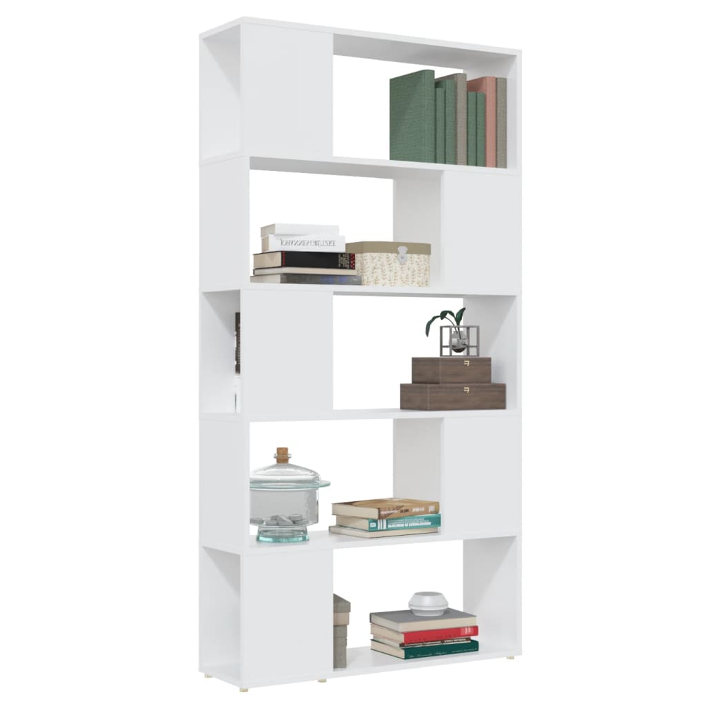 Boekenkast/kamerscherm 80x24x155 cm hout hoogglans zwart