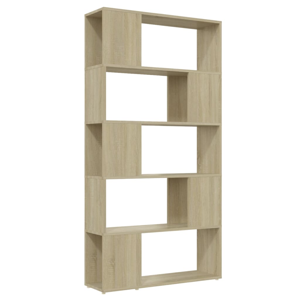 Boekenkast/kamerscherm 80x24x155 cm hout hoogglans zwart