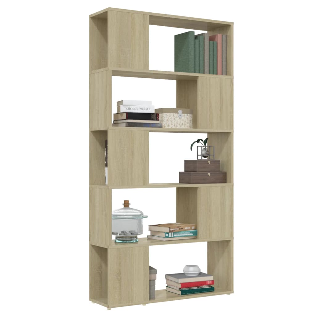 Boekenkast/kamerscherm 80x24x155 cm hout hoogglans zwart