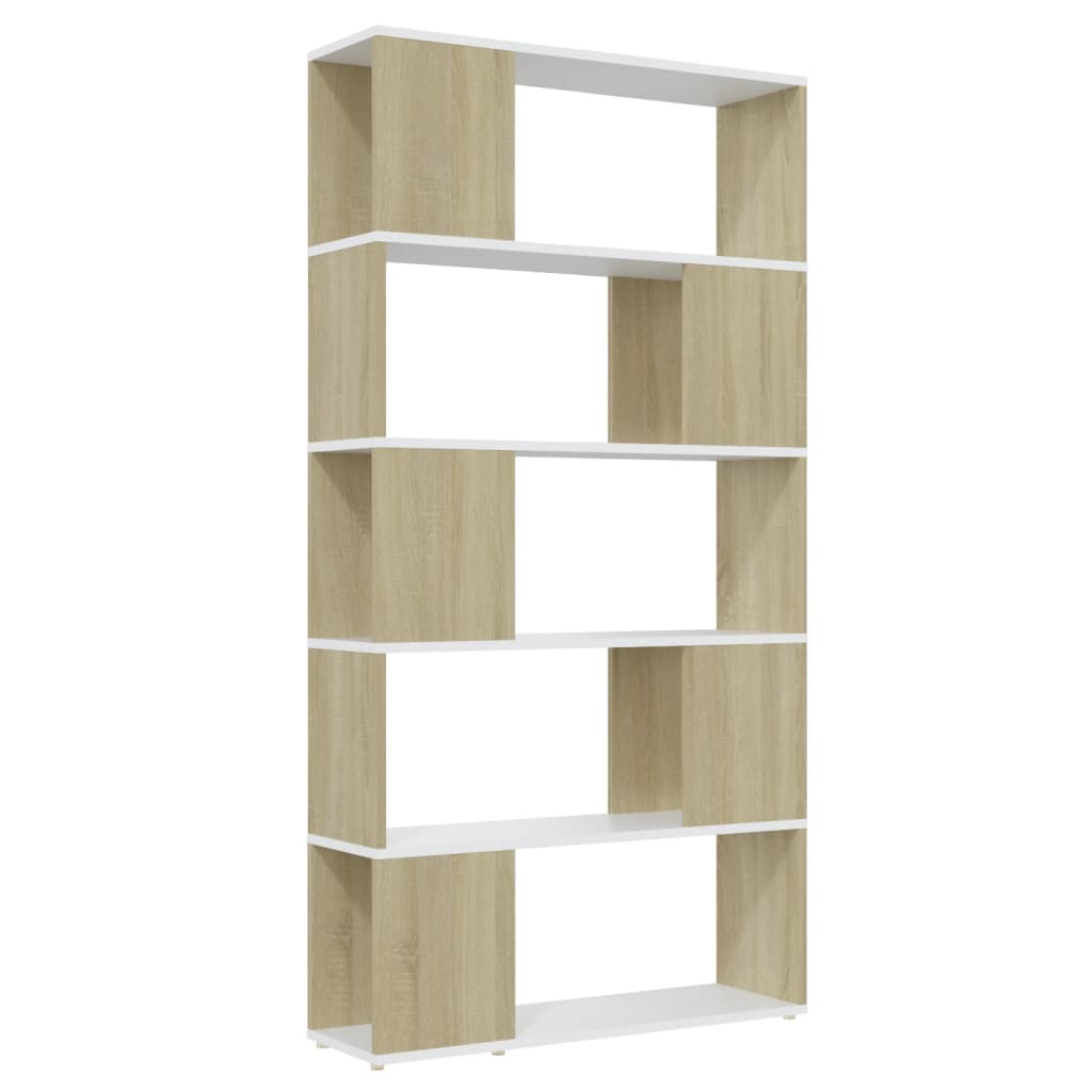 Boekenkast/kamerscherm 80x24x155 cm hout hoogglans zwart