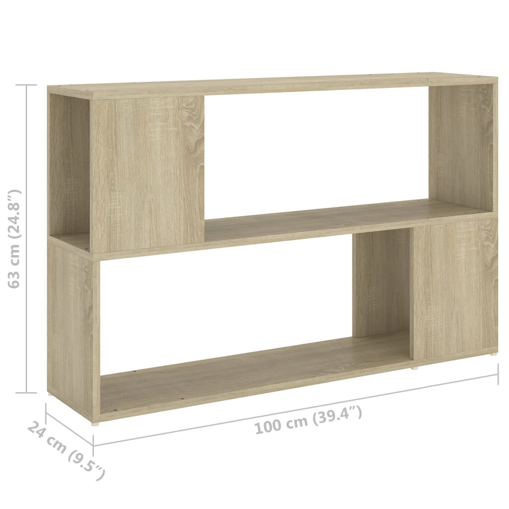 Boekenkast 100x24x63 cm bewerkt hout eikenkleurig