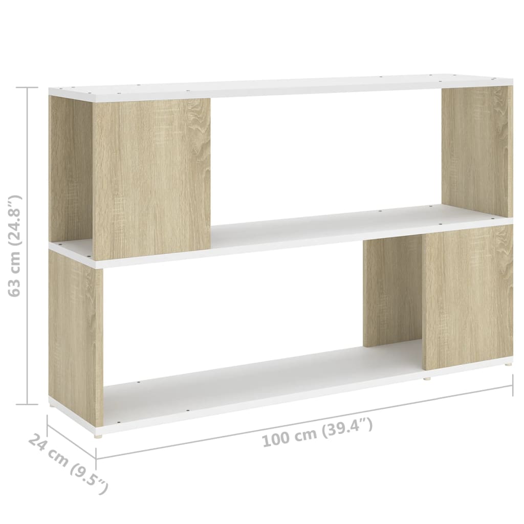 Boekenkast 100x24x63 cm bewerkt hout eikenkleurig