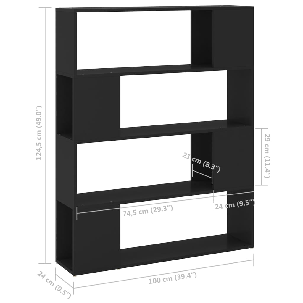 Boekenkast/kamerscherm 100x24x124 cm