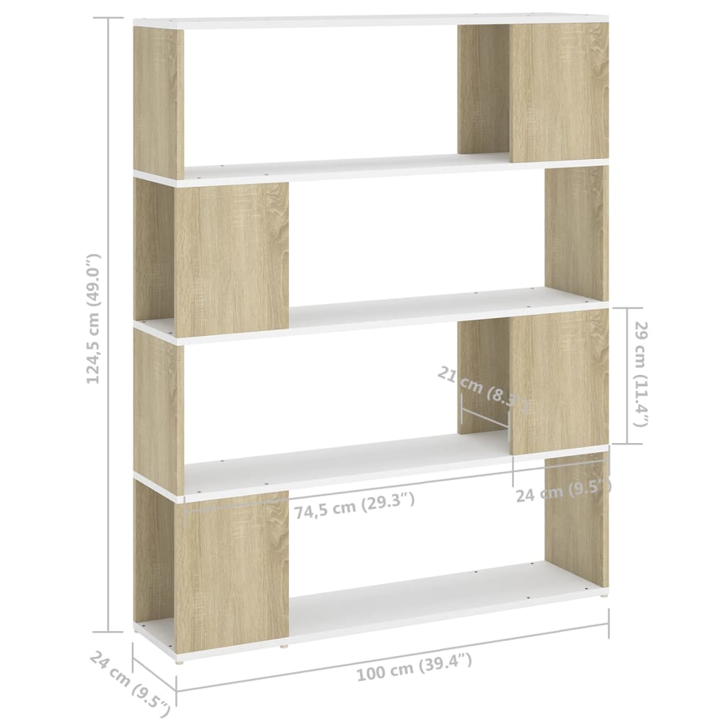 Boekenkast/kamerscherm 100x24x124 cm