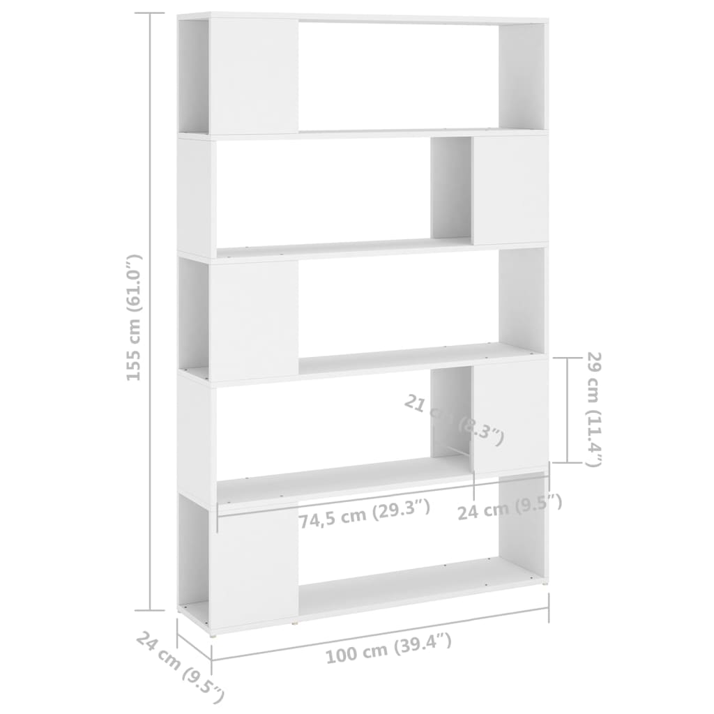 Boekenkast/kamerscherm 100x24x155 cm bewerkt hout