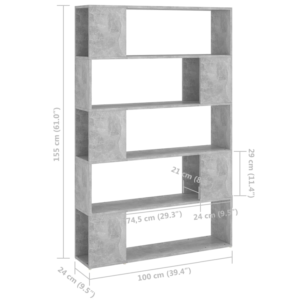 Boekenkast/kamerscherm 100x24x155 cm bewerkt hout