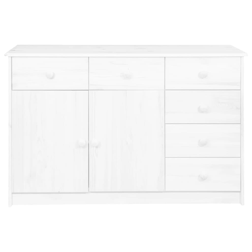 Dressoir met 6 lades 113x35x73 cm massief grenenhout wit