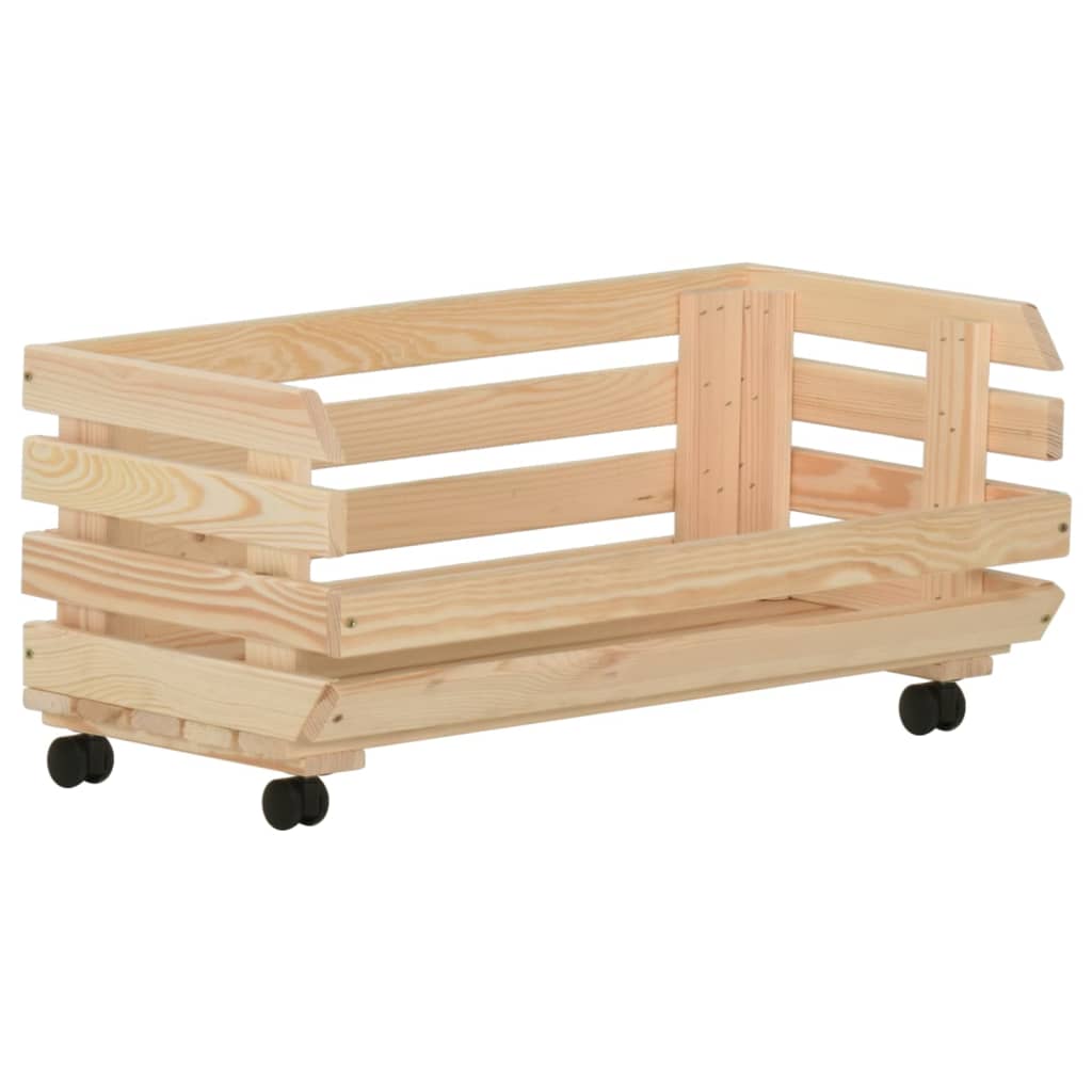 Groentetrolley 37x30x80 cm massief grenenhout