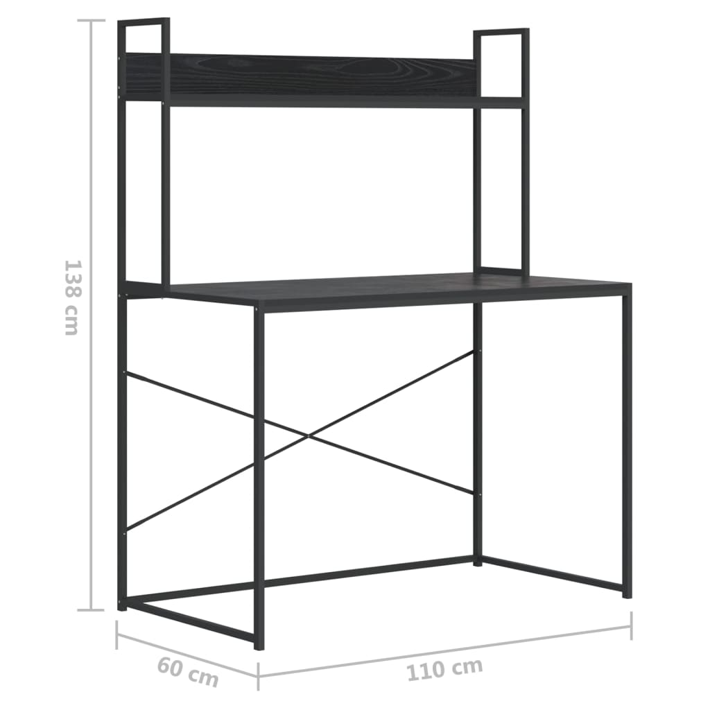 Computerbureau 110x60x138 cm bewerkt hout eikenkleurig